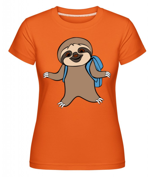 Cute Sloth With Bag -  Shirtinator Women's T-Shirt - Orange - Front