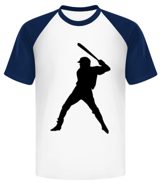 Baseball Player - Men's Baseball T-Shirt - White / Navy - Front