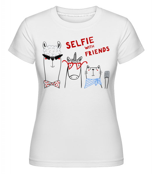 Selfie With Friends -  Shirtinator Women's T-Shirt - White - Vorn