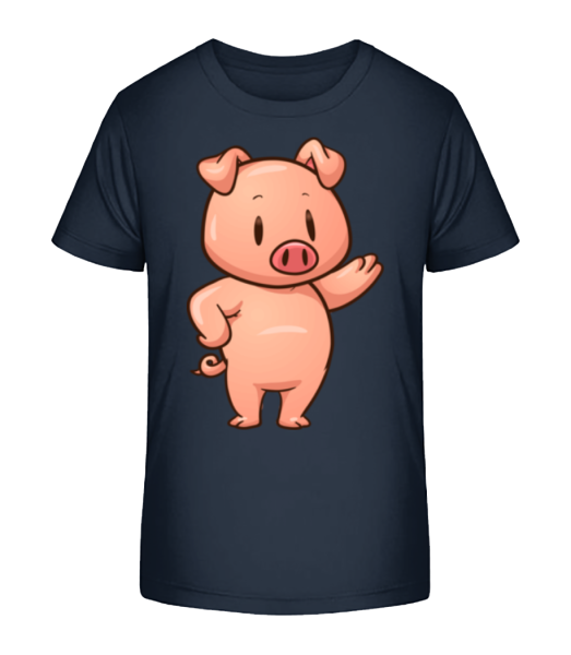 Piglet Standing Comic - Kid's Bio T-Shirt Stanley Stella - Navy - Front
