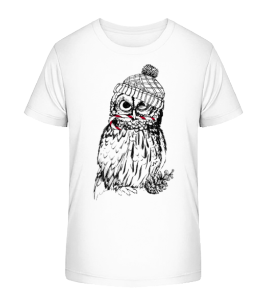 Christmas Owl - Kid's Bio T-Shirt Stanley Stella - White - Front