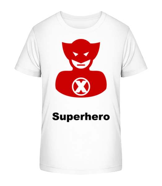 Superhero Icon Red - Kid's Bio T-Shirt Stanley Stella - White - Front