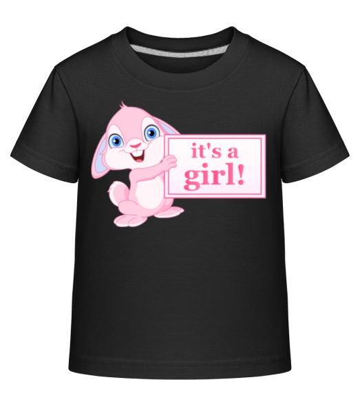It's A Girl Rabbit - Kid's Shirtinator T-Shirt - Black - Front