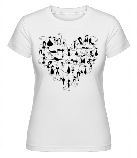Cat Heart -  Shirtinator Women's T-Shirt - White - Vorn