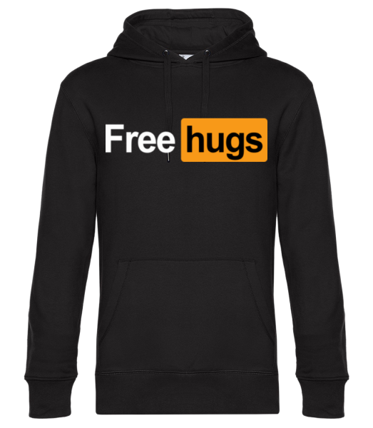 Free Hugs - Unisex Premium Hoodie - Black - Front