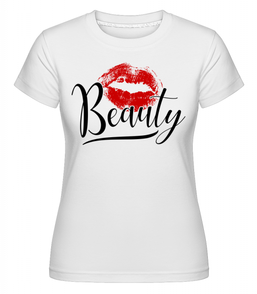 Beauty Kissing Mouth -  Shirtinator Women's T-Shirt - White - Vorn