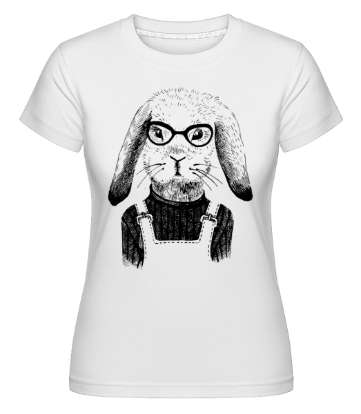 Hipster Rabbit -  Shirtinator Women's T-Shirt - White - Vorn