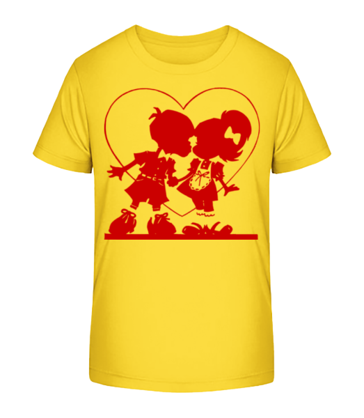 Children In Love - Kid's Bio T-Shirt Stanley Stella - Yellow - Front