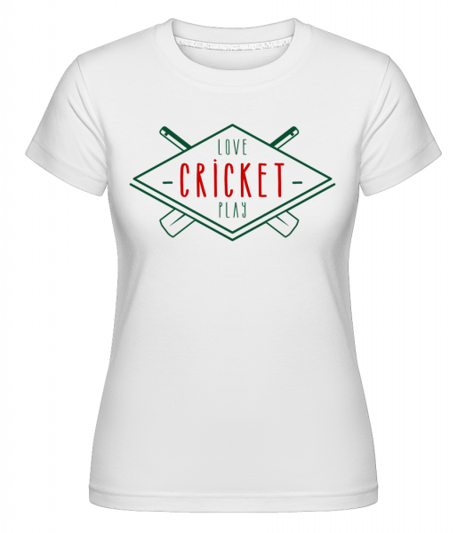 Love And Play Cricket -  Shirtinator Women's T-Shirt - White - Vorn