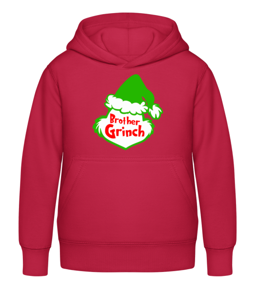 Brother Grinch - Kid's Hoodie - Red - Front