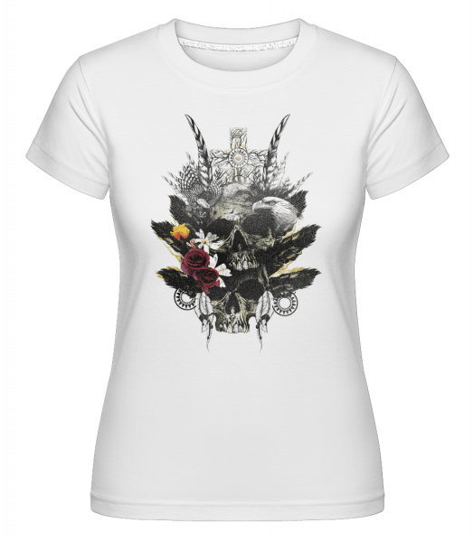 Feather Skulls -  Shirtinator Women's T-Shirt - White - Vorn