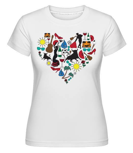 Spain Heart -  Shirtinator Women's T-Shirt - White - Vorn