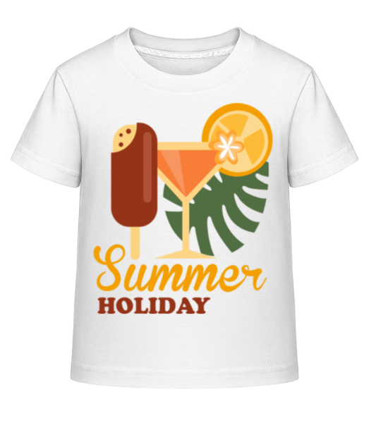 Summer Holiday Logo - Kid's Shirtinator T-Shirt - White - Front