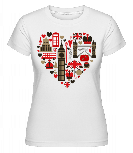 London Love Heart -  Shirtinator Women's T-Shirt - White - Vorn