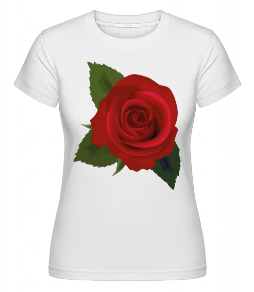 Rose Red -  Shirtinator Women's T-Shirt - White - Vorn