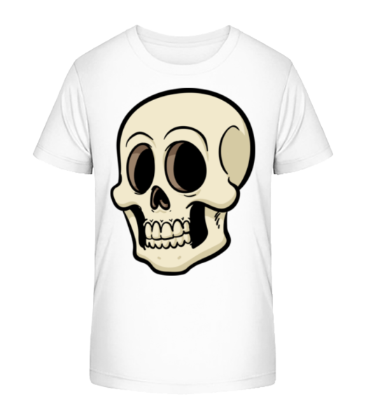 Cartoon Skull - Kid's Bio T-Shirt Stanley Stella - White - Front