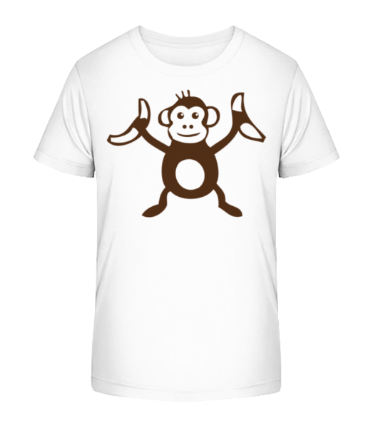 Monkey With Bananas - Kid's Bio T-Shirt Stanley Stella - White - Front