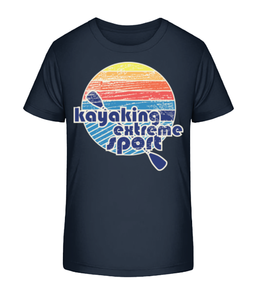 Kayaking Logo - Kid's Bio T-Shirt Stanley Stella - Navy - Front