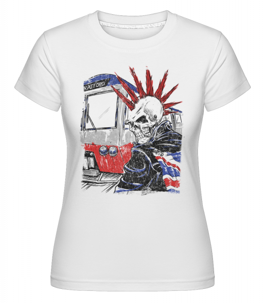 London Skull Punk -  Shirtinator Women's T-Shirt - White - Vorn