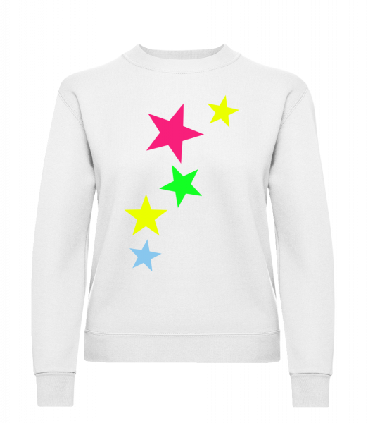 Colorful Stars - Classic Ladies’ Set-In Sweatshirt - White - Vorn