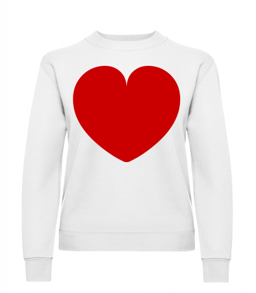 Heart - Classic Ladies’ Set-In Sweatshirt - White - Vorn