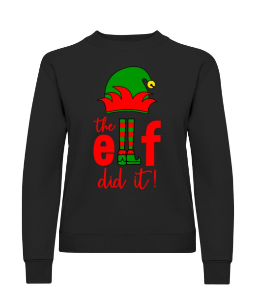 The Elf Did It - Women's Sweatshirt - Black - Front