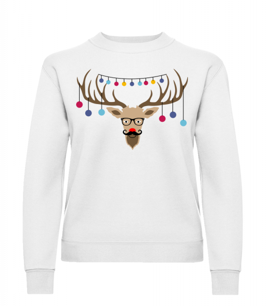 Christmas Reindeer - Classic Ladies’ Set-In Sweatshirt - White - Vorn