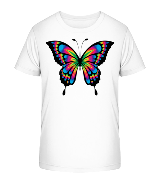 Rainbow Butterfly - Kid's Bio T-Shirt Stanley Stella - White - Front
