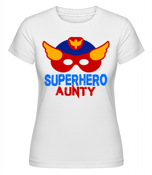 Superhero Aunty -  Shirtinator Women's T-Shirt - White - Vorn