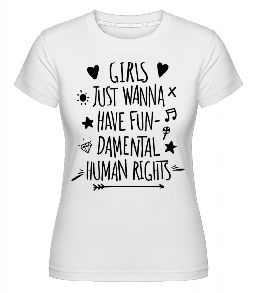 Damental Human Rights -  Shirtinator Women's T-Shirt - White - Vorn