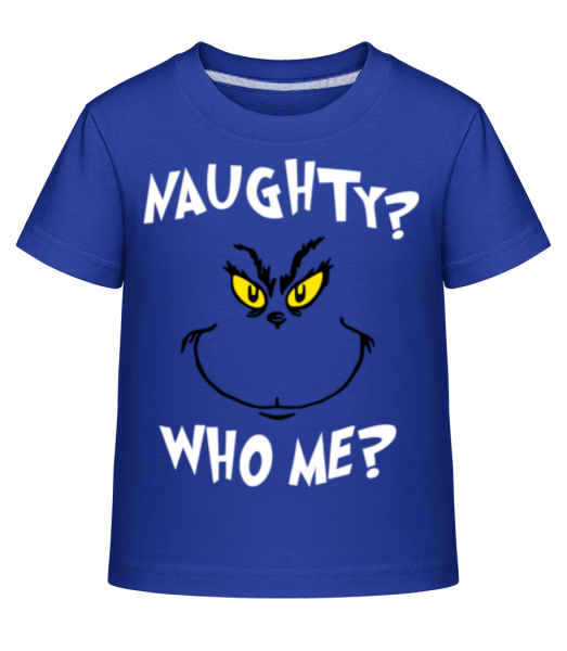 Naughty Who Me? - Kid's Shirtinator T-Shirt - Royal blue - Front