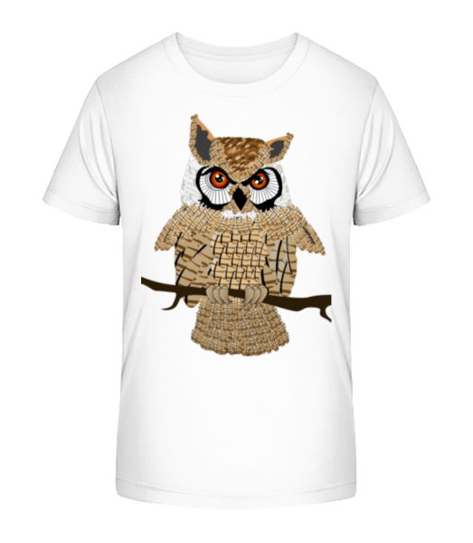 Owl - Kid's Bio T-Shirt Stanley Stella - White - Front