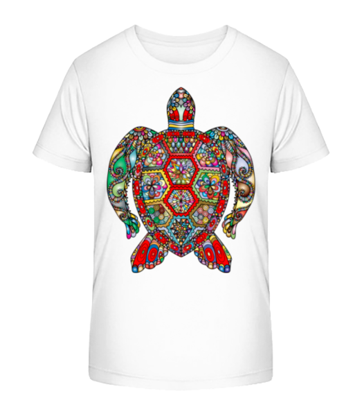 Geometric Turtle - Kid's Bio T-Shirt Stanley Stella - White - Front