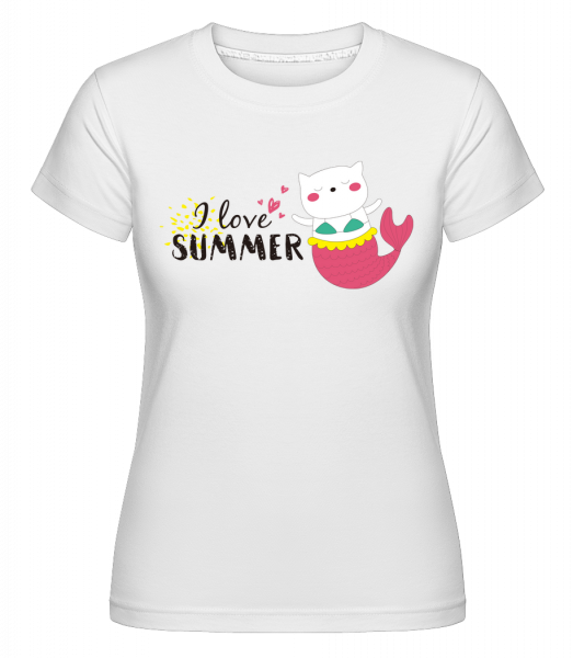 I Love Summer Cat Fish -  Shirtinator Women's T-Shirt - White - Vorn