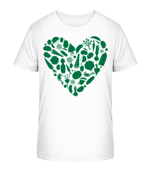 Vegetarian Heart - Kid's Bio T-Shirt Stanley Stella - White - Front