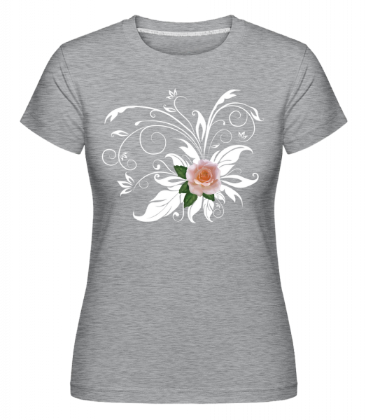 Pink White Rose -  Shirtinator Women's T-Shirt - Heather grey - Vorn