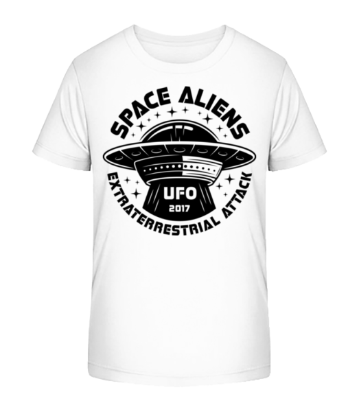 Space Aliens Ufo 2017 - Kid's Bio T-Shirt Stanley Stella - White - Front