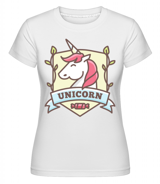 Unicorn Emblem -  Shirtinator Women's T-Shirt - White - Vorn
