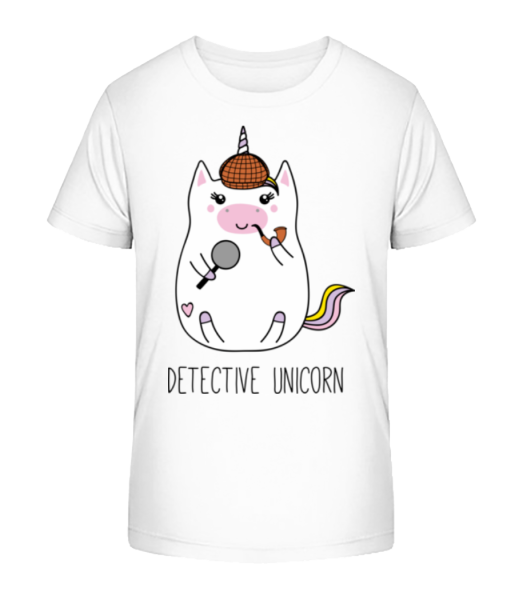 Detective Unicorn - Kid's Bio T-Shirt Stanley Stella - White - Front
