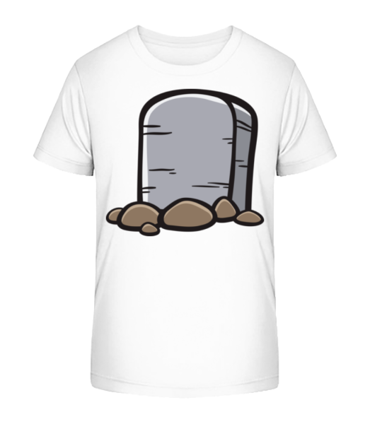 Comic Gravestone - Kid's Bio T-Shirt Stanley Stella - White - Front