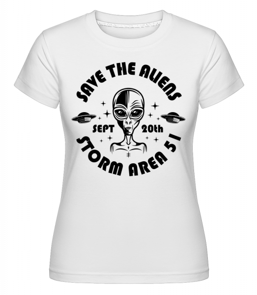 Storm Area 51 -  Shirtinator Women's T-Shirt - White - Vorn