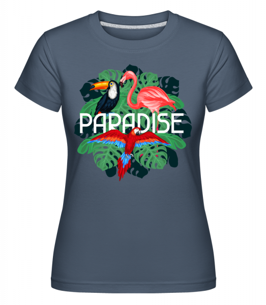 Paradise Icon -  Shirtinator Women's T-Shirt - Denim - Vorn