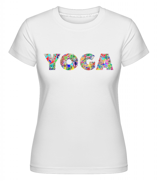 Yoga Flowers -  Shirtinator Women's T-Shirt - White - Vorn